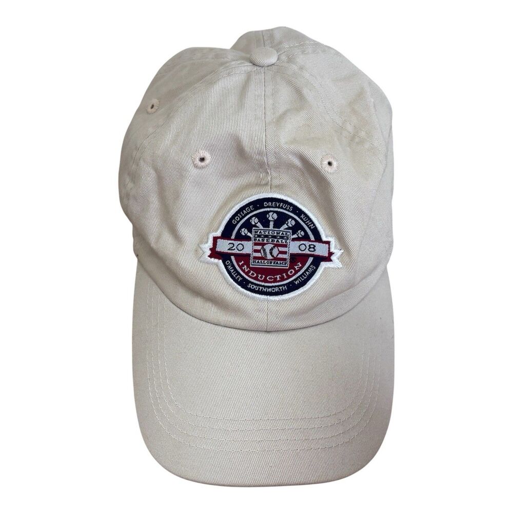 Vintage 2008 National Baseball Hall of Fame Induction Cap Hat Cooperstown NY Tan